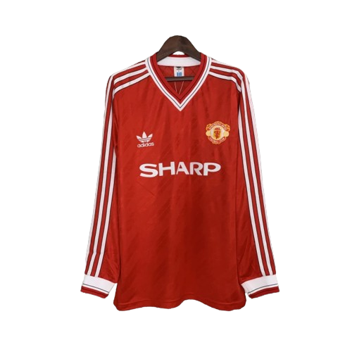 Camisa Retrô Manchester United Manga Longa - 86/88 Vermelho