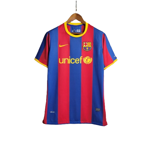 Camisa Barcelona Retrô I Home 2010/11 Torcedor Masculino Vermelho e Azul