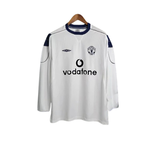 Camisa Retrô Manchester United II Manga Longa 1999/00 Branco
