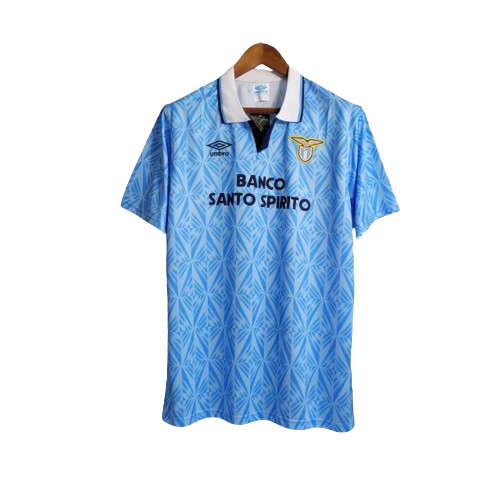 Camisa Retrô Lazio 1991/92 Masculino Branco e Azul