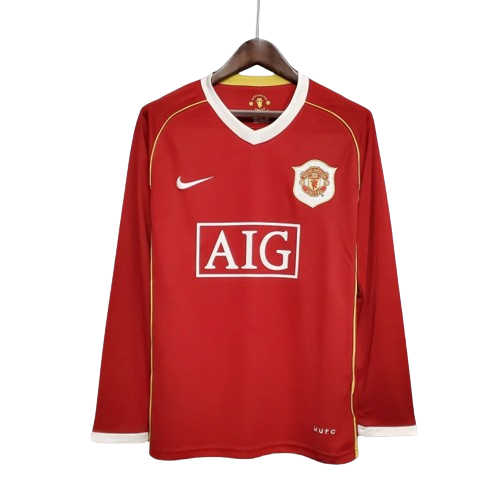 Camisa Retrô Manchester United Manga Longa 2006/07 Masculino Vermelho