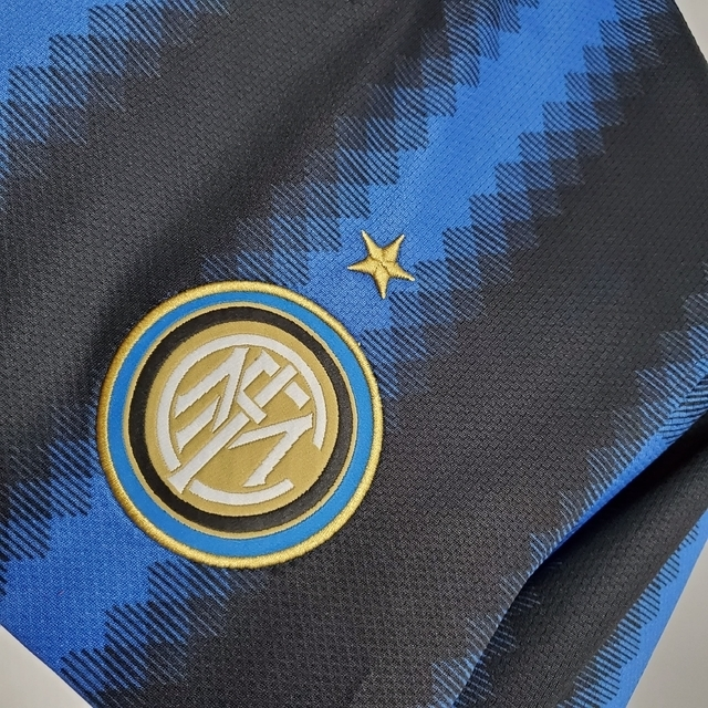 Camisa Inter de Milão Retrô 2010 Manga Longa Azul e Preta