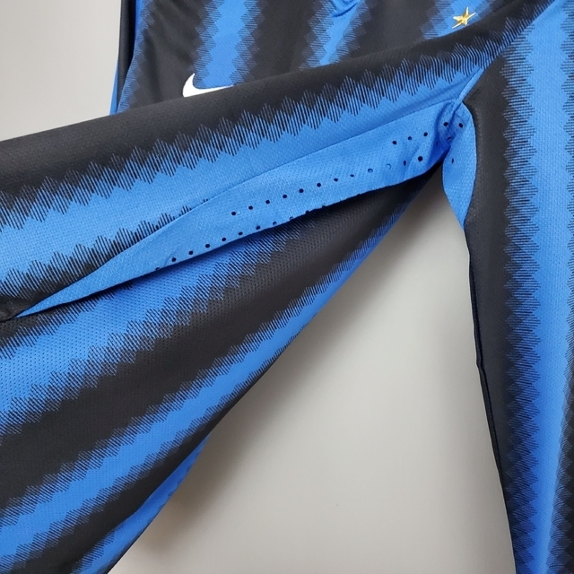 Camisa Inter de Milão Retrô 2010 Manga Longa Azul e Preta