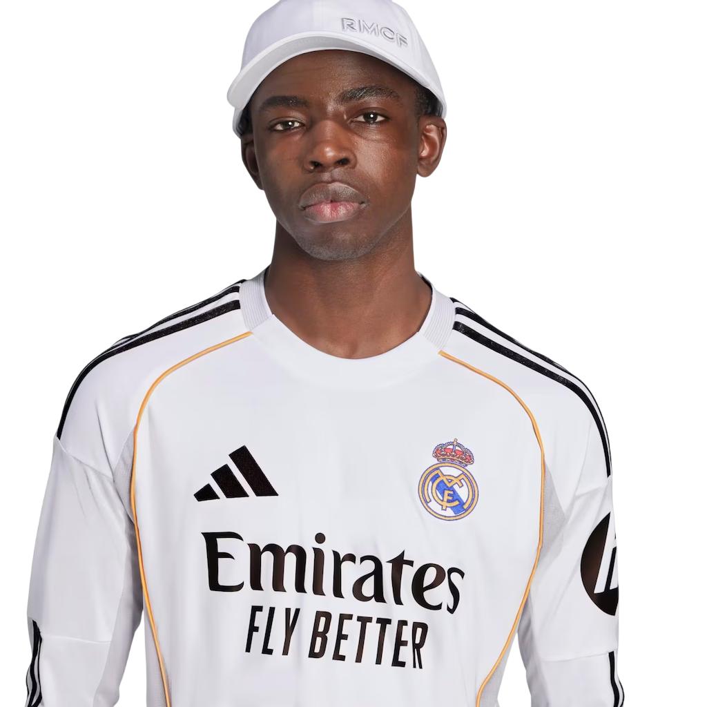 Camisa Real Madrid Home Manga Comprida 25/26 - Torcedor Masculina