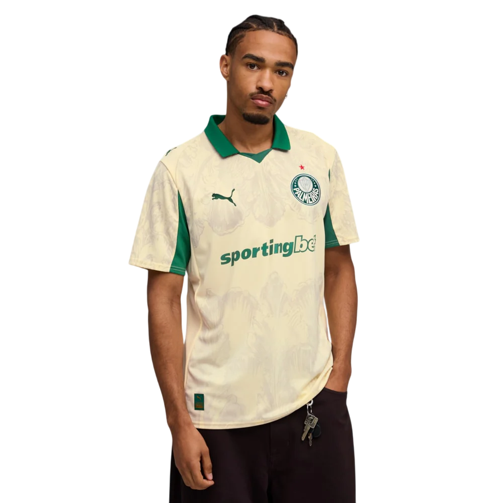 Camisa Palmeiras Mundial de Clubes 25/26 - Torcedor X Kidsuper Masculino - Bege e Verde