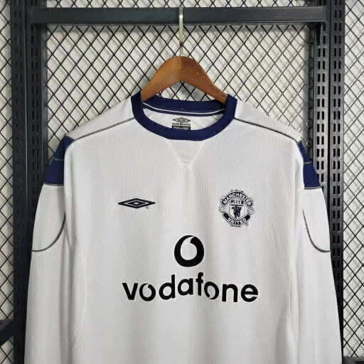 Camisa Retrô Manchester United II Manga Longa 1999/00 Branco