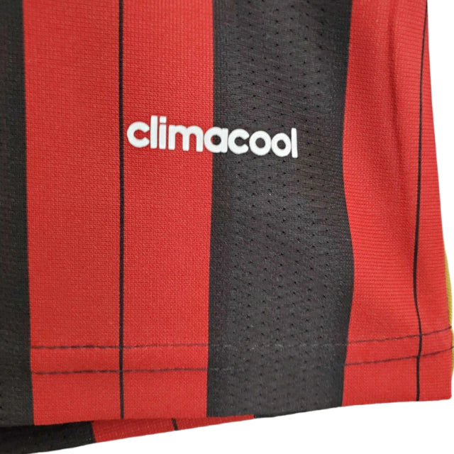 Camisa Retrô Milan I Home 2013/14 Masculino Vermelho e Preto