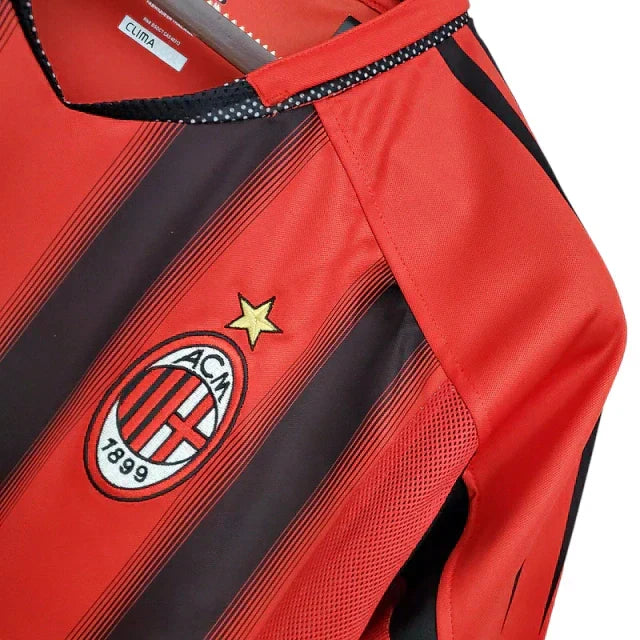 Camisa Milan Retrô 2004/2005 Vermelha e Preta
