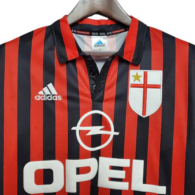 Camisa Milan Retrô 1999/2000 Vermelha e Preta