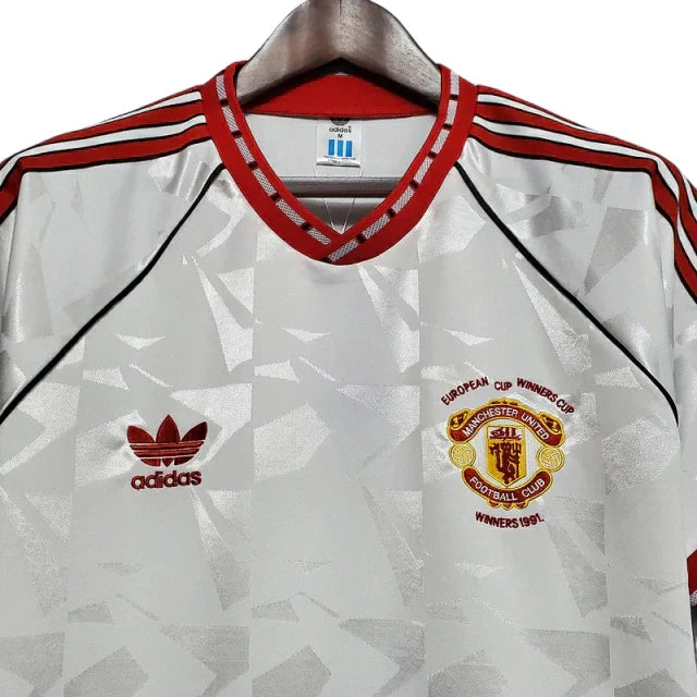 Camisa Manchester United Retrô 1991 Branca