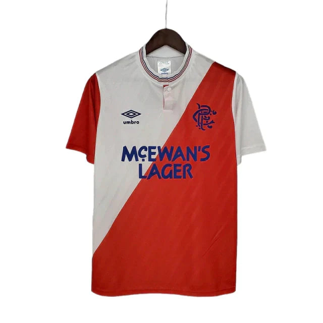 Camisa Glasgow Rangers Retrô 1987/1988 Branca e Vermelha