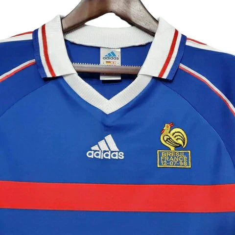 Camisa Retrô França I Home 1998/99 Masculino Azul