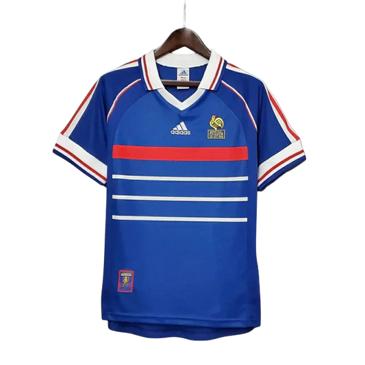 Camisa Retrô França I Home 1998/99 Masculino Azul