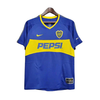 Camisa Boca Juniors Retrô 03/04 - Azul e Amarela