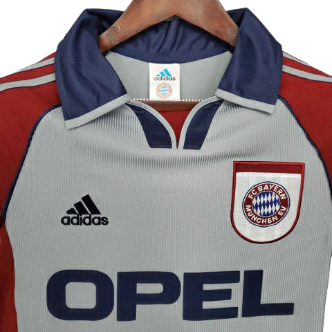 Camisa Bayern de Munique Retrô 1998/1999 Vermelha e Cinza