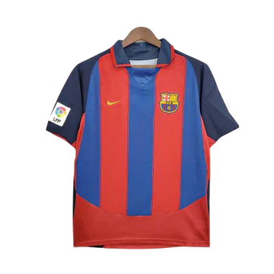 Camisa Barcelona Retrô 2003/2004 Azul e Grená